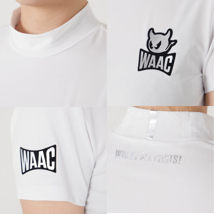 WAAC ワック レディース BASICベア天竺 半袖モックネックTシャツ ストレッチ性 吸水速乾性 UVカット 072222055