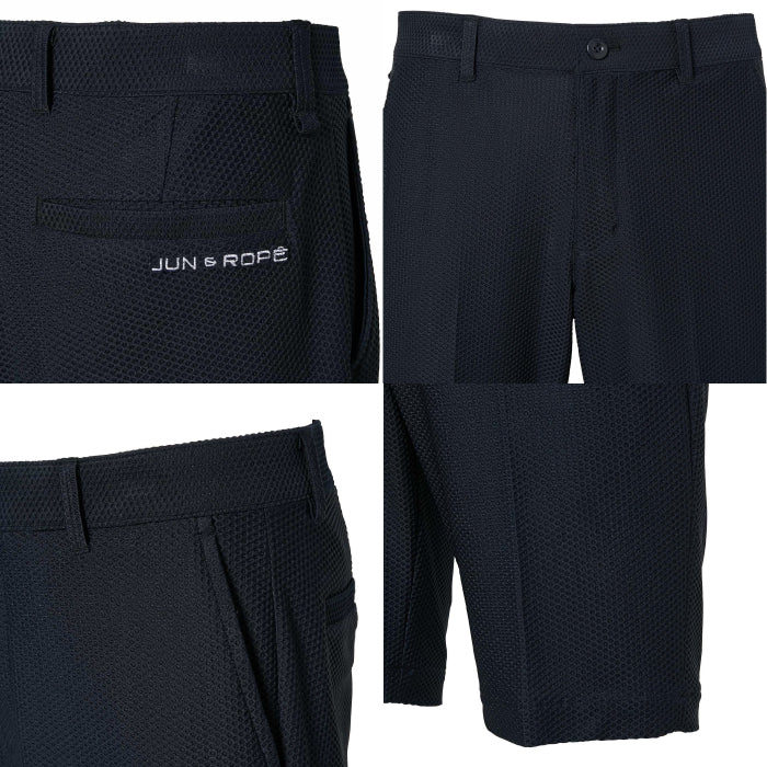 【30%OFF SALE】JUN&ROPE’ ジュンアンドロペ メンズ ハニカム柄ショートパンツ UV 吸水速乾 EJS32050