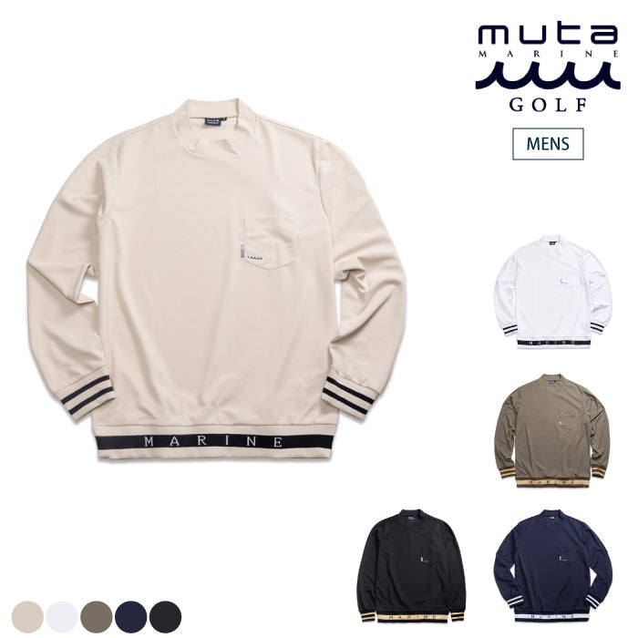 muta MARINE GOLF ムータマリンゴルフ メンズ ヘムリブ モックネックシャツ（長袖）【全5色】 MMJC-446149