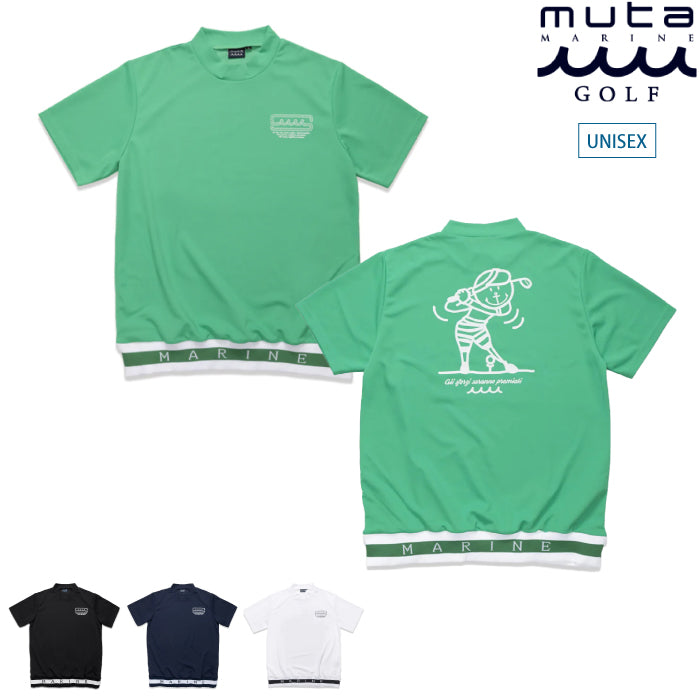 muta MARINE GOLF ムータマリンゴルフ メンズ ヘムリブ モックネックシャツ (ROPE) [全4色] MMJC-446197